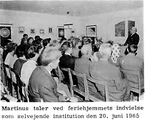 Martinus talks at Kosmos Varhem on June 20, 1965 (the day after inauguration)