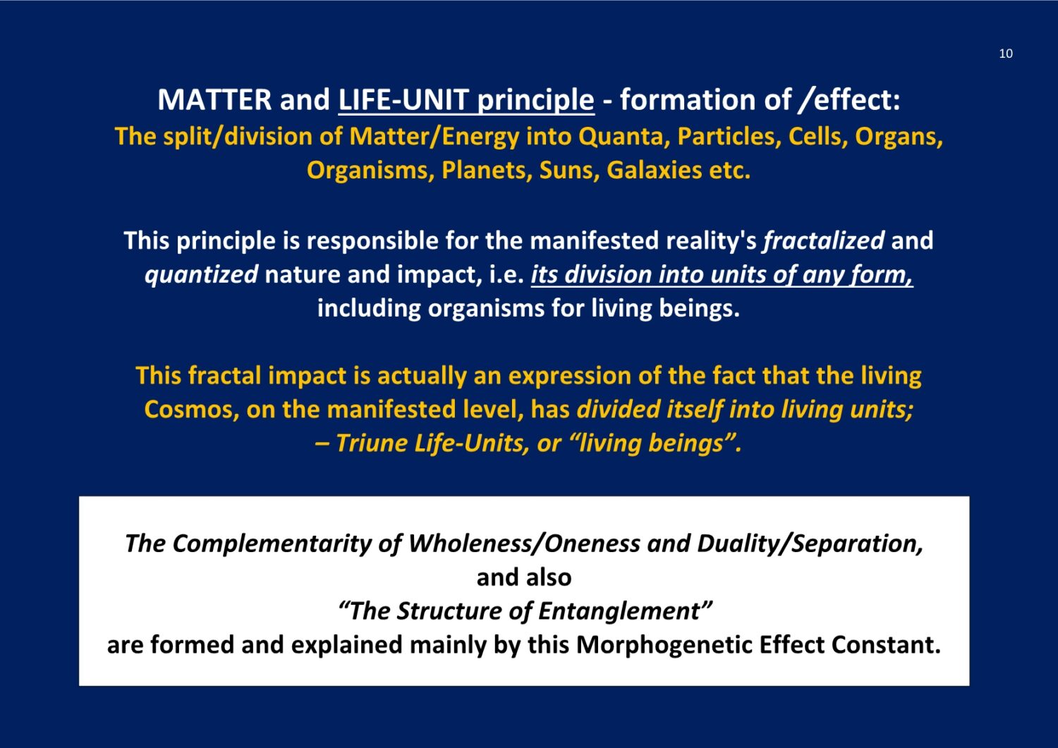 Matter- and Life-Unit Principle X-Structure NCP X-AIONS
