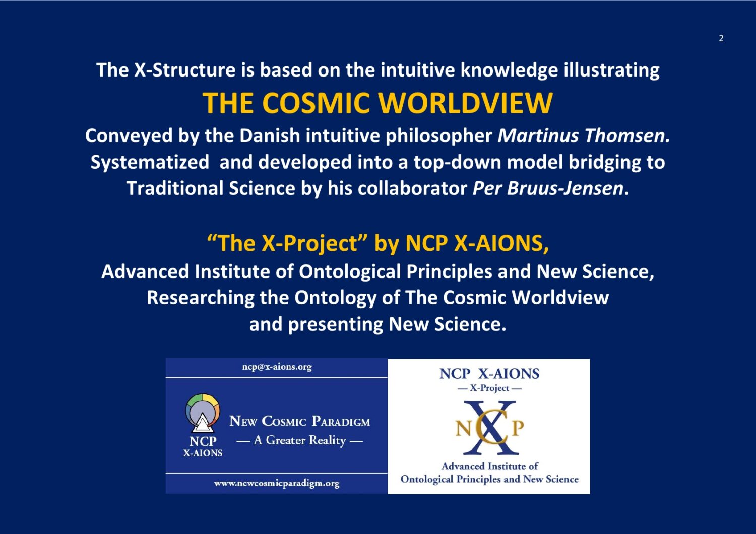 The Cosmic Worldview NCP X-AIONS