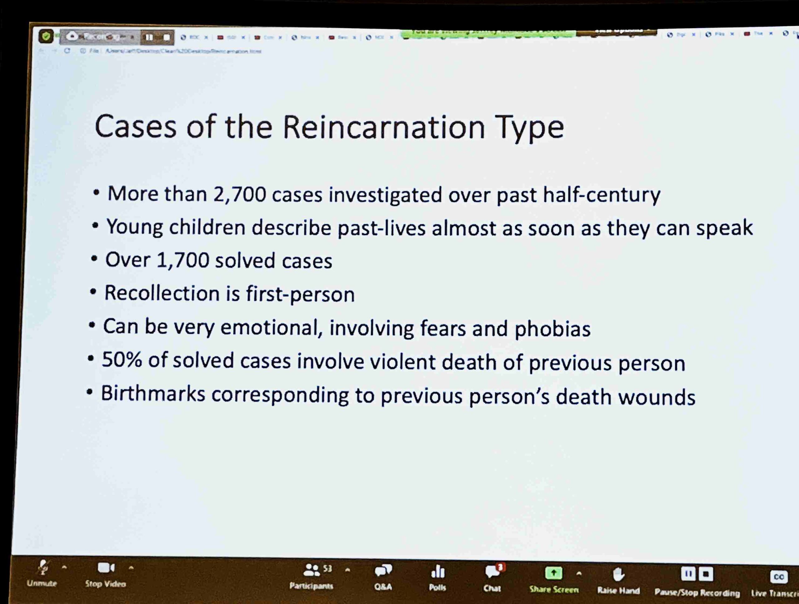 Reincarnation Research Workshop TSC 2022